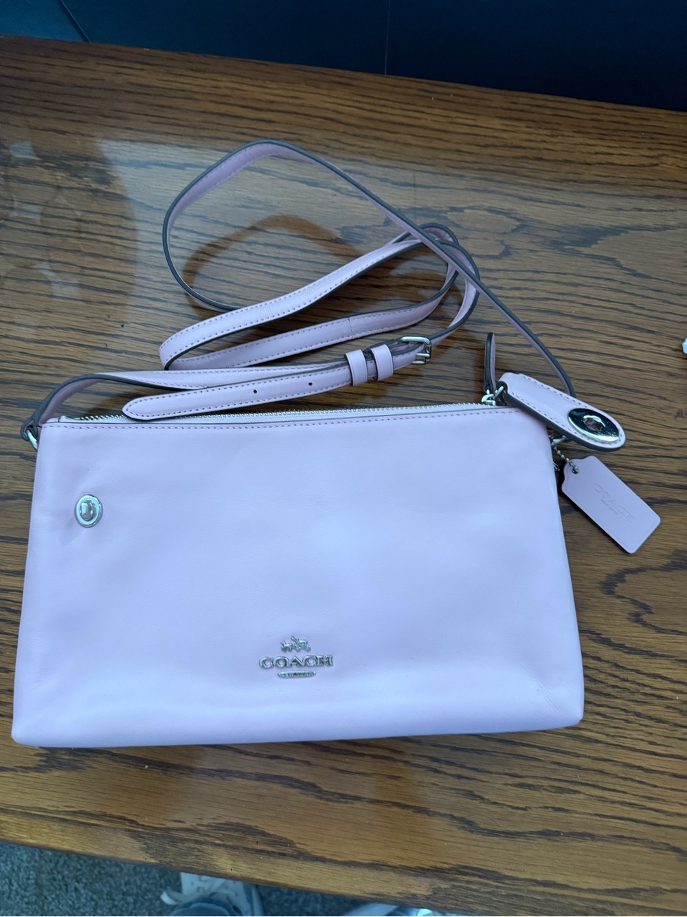 Coach Light Pink Leather Crossbody Bag